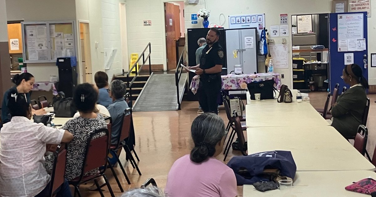 NYPD43Pct's tweet photo. Big thank you to R.A.I.N. for allowing our Crime Prevention Officers to speak to our local Older Adults about recent crime, scams &amp; how to protect themselves. https://t.co/d87HY6RPcI