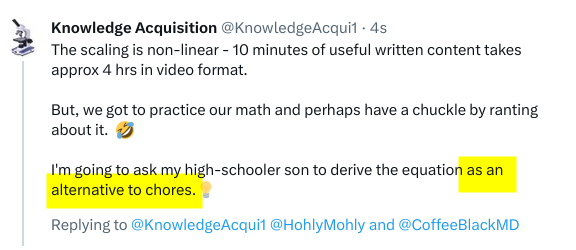 KnowledgeAcqui1's tweet photo. @HohlyMohly @CoffeeBlackMD This will guarantee the chores get done, my wife will be happy, and I'll for a ruck in the woods.

It's amazing what happens when we read! 😃 https://t.co/xt9MuRKjsa