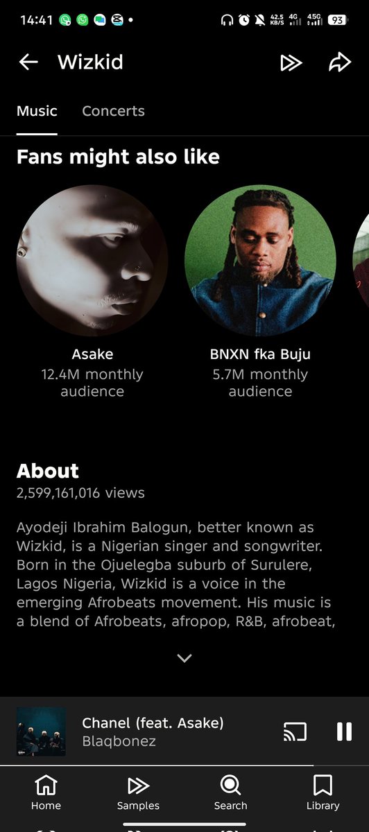 Ai_Kay01's tweet photo. @SENORTHEGOAT Wizkid has more YouTube streams mf

So, Wizkid surpasses Davido in all streaming platforms except boomplay

Safe to say Davido is just a content creator/influencer  by having more 
Followers on social media https://t.co/KuLXvRCNA1