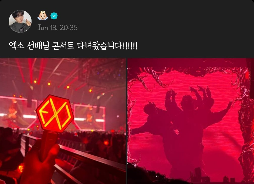 woozenniee's tweet photo. 🌳went to senior EXO's concert!!!!!! https://t.co/WV5njLI71r