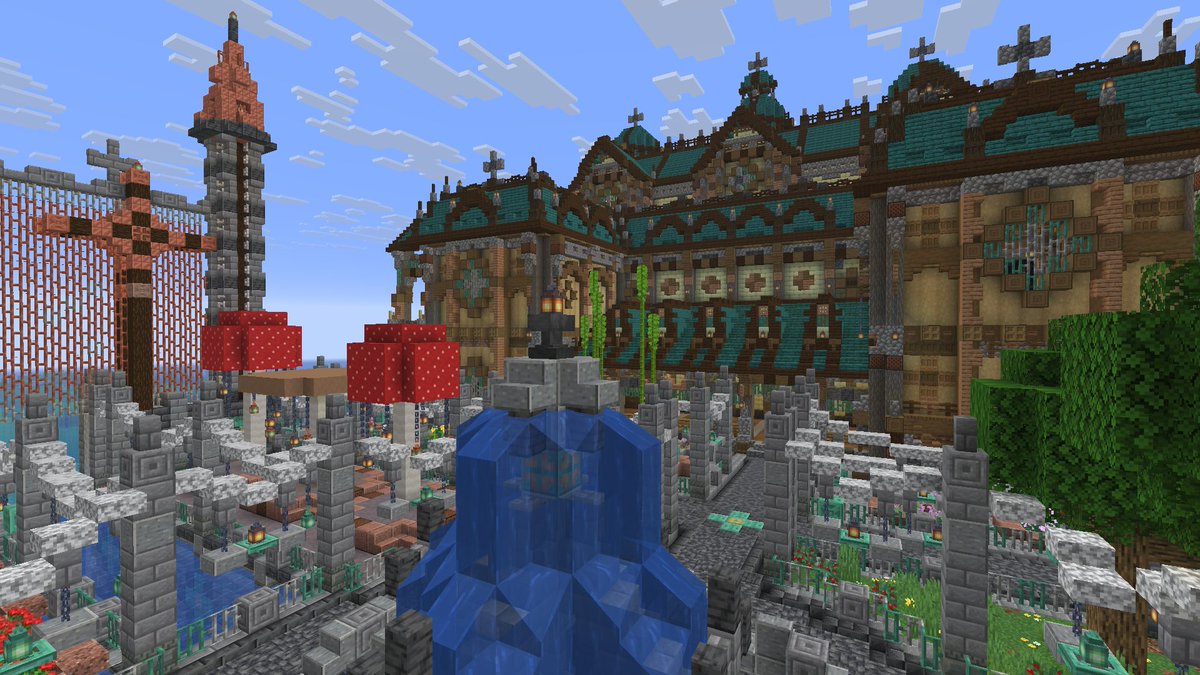 Hakanami_hanabi's tweet photo. ＃マイクラ　＃マインクラフト　＃MineCraft
本日でYoutubeにて毎日投稿していた「キノコ島に街を創る」のエピソード0を、カリカリ拠点の完成をもってして、111日目で完結といたします！！！🙌
３ケ月以上も毎日投稿できたのは見てくださった方々のおかげです！誠にありがとうございましたー！🙏✨ https://t.co/poAlK6IoKo