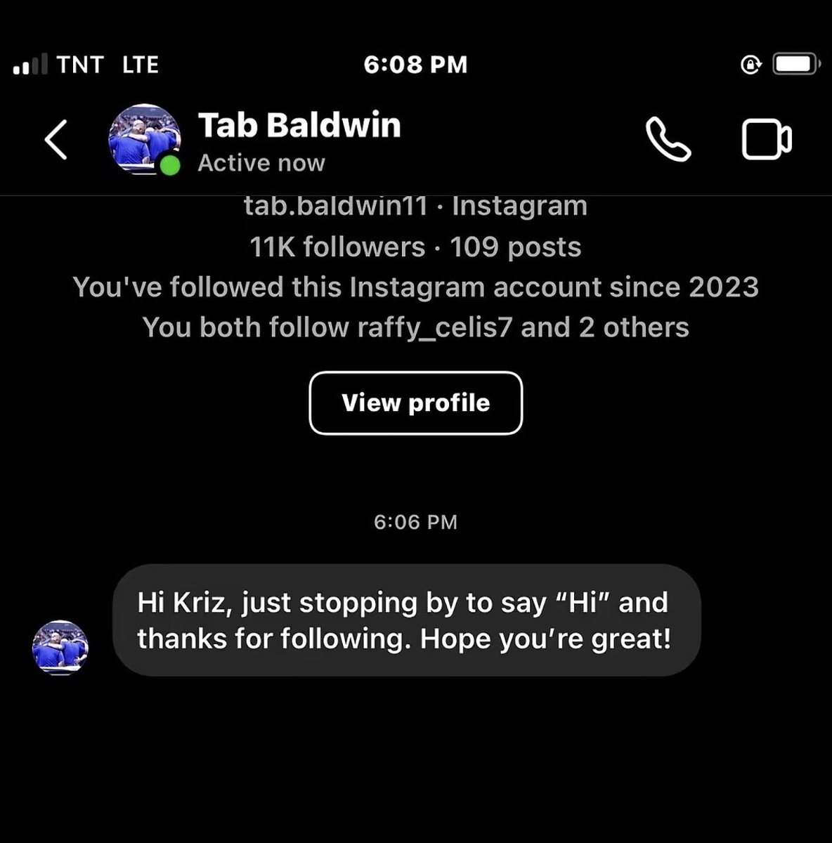 lezzgoNationalU's tweet photo. A 2024 post in Tiktok is resurfacing again regarding Tab Baldwin messaging a random girl in IG 🫪

Tiktok post link: https://t.co/CPe5dqWMwZ https://t.co/L4wQMqipyP