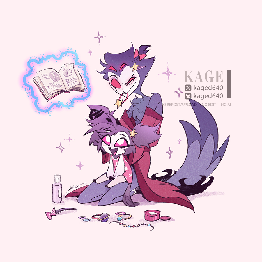 kaged640's tweet photo. They'll always be their daddy's little princess.💗👑

#HazbinHotel  #HelluvaBoss https://t.co/agBz17nBQk