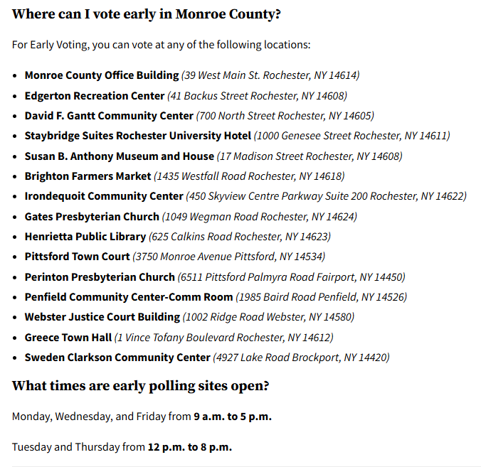 EdstarPitt's tweet photo. B Sure 2 take the time 2 VOTE 4 @WiltForCongress 2 REPLACE @RepJoeMorelle

Early Voting is starting ahead of Primary Election Day, scheduled 4 June 23, voters interested in casting their ballot early can vote @ these locations from June 13 through June 21.
@PartyMonroe @NYS_AM @NYGOP