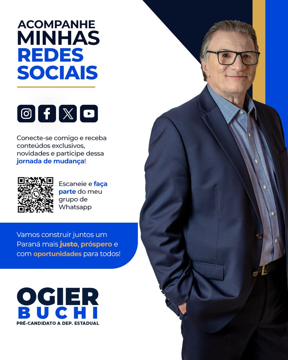 OgierBuchi's tweet photo. Sua voz faz a diferença!

Acompanhe minhas redes sociais para conhecer nossas propostas, participar das discussões e ficar por dentro das novidades.

Juntos podemos construir um Paraná mais justo, próspero e cheio de oportunidades para todos.

• Venha fazer parte dessa comunidade!
Instagram: https://t.co/A4xv0MHpEi buchiogier
Facebook: https://t.co/Iuj9d9mNfX ogierbuchi
X: https://t.co/kjWL4oCPJY
Youtube: https://t.co/aUpUPYwA9a
@OgierBuchi