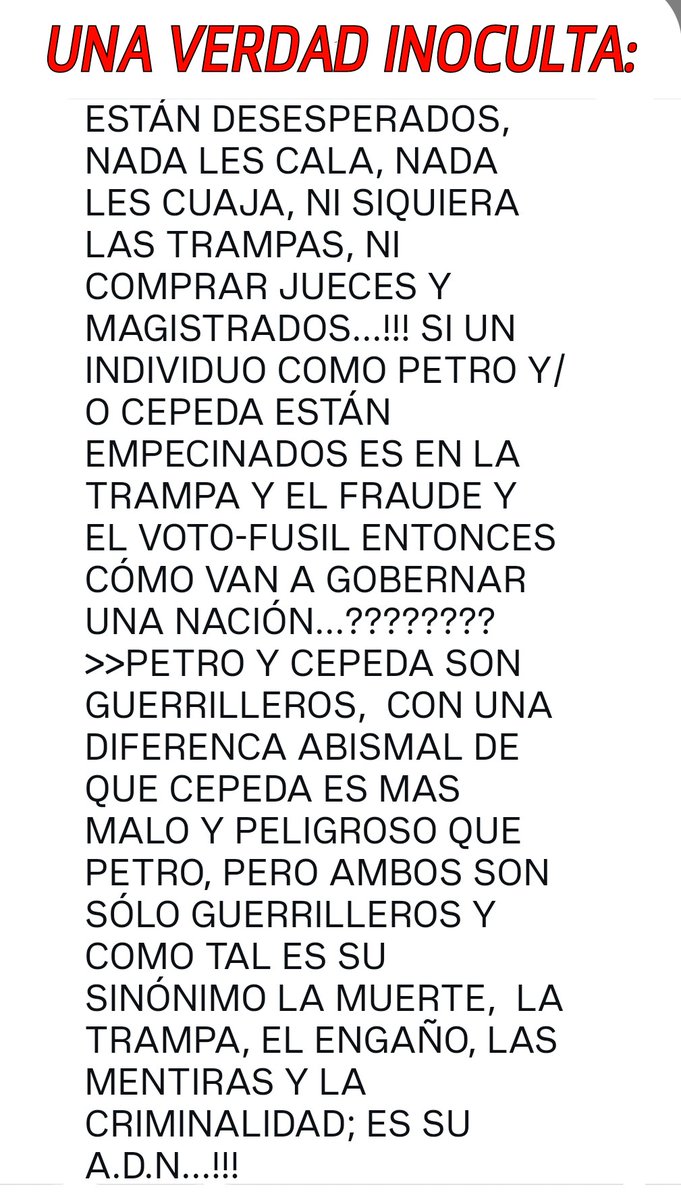 FerezhH's tweet photo. @ojocolombia2026 @petrogustavo SUERTE GUERRILLERA...!!!
ALISTE SUS MALETAS YA... https://t.co/o4Zto5twRP