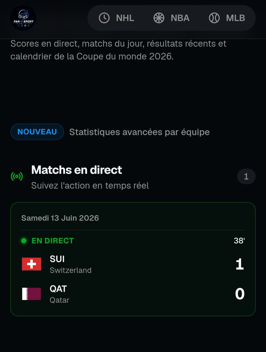 max_nolage's tweet photo. @PolymarketSport ⚽ COUPE DU MONDE 2026 ⚽

📊 Scores en direct et statistiques :
https://t.co/ZC0sBMHvzd https://t.co/Jo9XYL4OCe