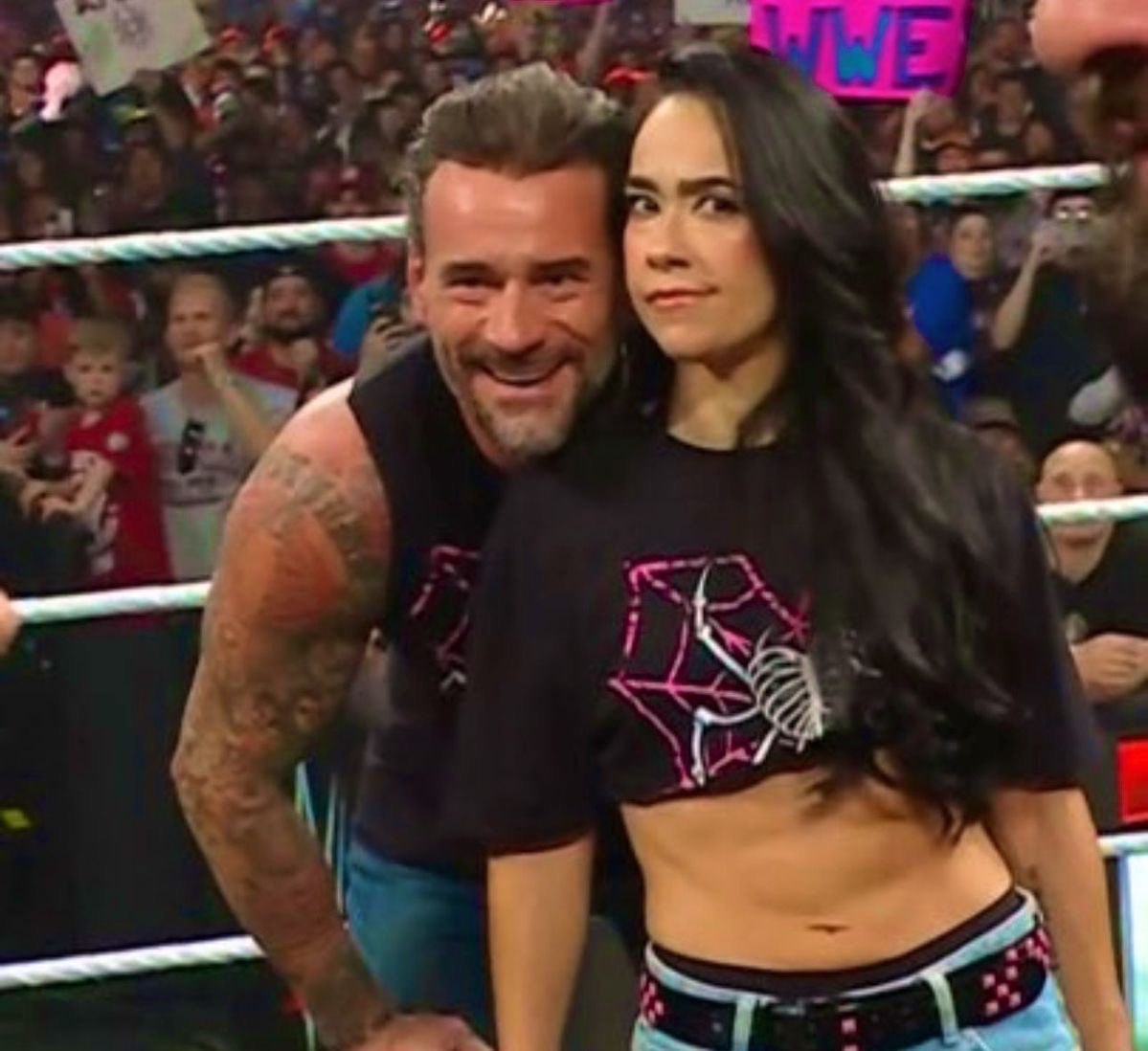 mackluvsajpunk's tweet photo. happy anniversary to THE greatest wwe couple ever, and it’s not just me saying it! @CMPunk @TheAJMendez https://t.co/OkDApSZYRF