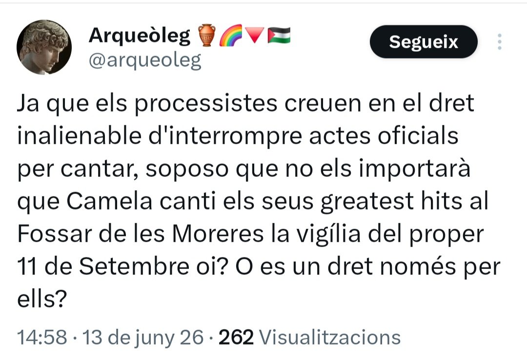NoEsPotCat's tweet photo. El nostre ultraespanyolista de l'Arqueòleg Fastigós (ICV) és tant o més nacionalista espanyol i catalanòfob que els franquistes espanyols de Vox i PP.... #NOESPOT https://t.co/LA8zzfCo2A