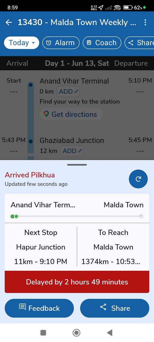 arvindkumar15's tweet photo. @RailwaySeva @drm_dli @RailMinIndia सिर्फ सूचित कर रहे हैं या निर्देश दे रहे हैं अभी भी ट्रेन रेंग रही है! ट्रेन चालक को और संबंधित DRM's को निर्देश दें @AshwiniVaishnaw जी ताकि संचालन सुचारू से हो सके!  क्या आप @SuvenduWB जी के मालदा वासियों को इस रामभरोसे वीकली पैसेंजर ट्रेन से सम्मानित कर रहे हैं https://t.co/XsLlw4DJ2O