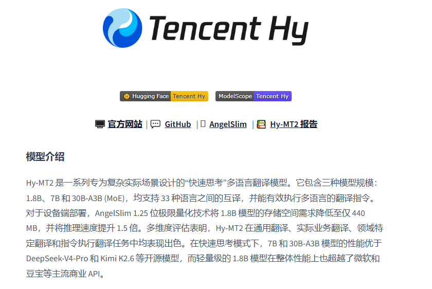 XAMTO_AI's tweet photo. 腾讯这不声不响就放了个翻译模型Hy-MT2，才1.8B的苗条身材，连丐版Mac mini都能轻松跑起来，关键效果还真有两把刷子。

别整天只盯着GPT啦，现在国内这些小模型正悄悄补位呢——本地就能跑、不用联网、还不要钱，翻译质量也完全过得去，这才是咱们普通人该真正留意的方向。

🔗 https://t.co/FxozUNamGy https://t.co/49j50Dx8WQ