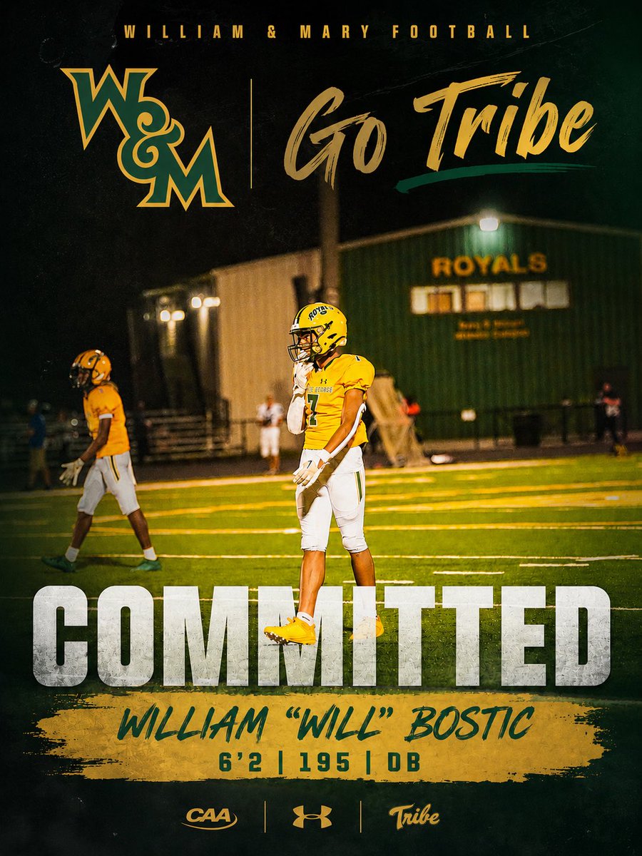 Will_bmoney's tweet photo. Blessed and truly grateful to announce my commitment to play Division 1 Football at William and Mary. #GOTRIBE @PGRoyalsFB @CoachMikeLondon @CoachDowl https://t.co/OuhZsPgzzL