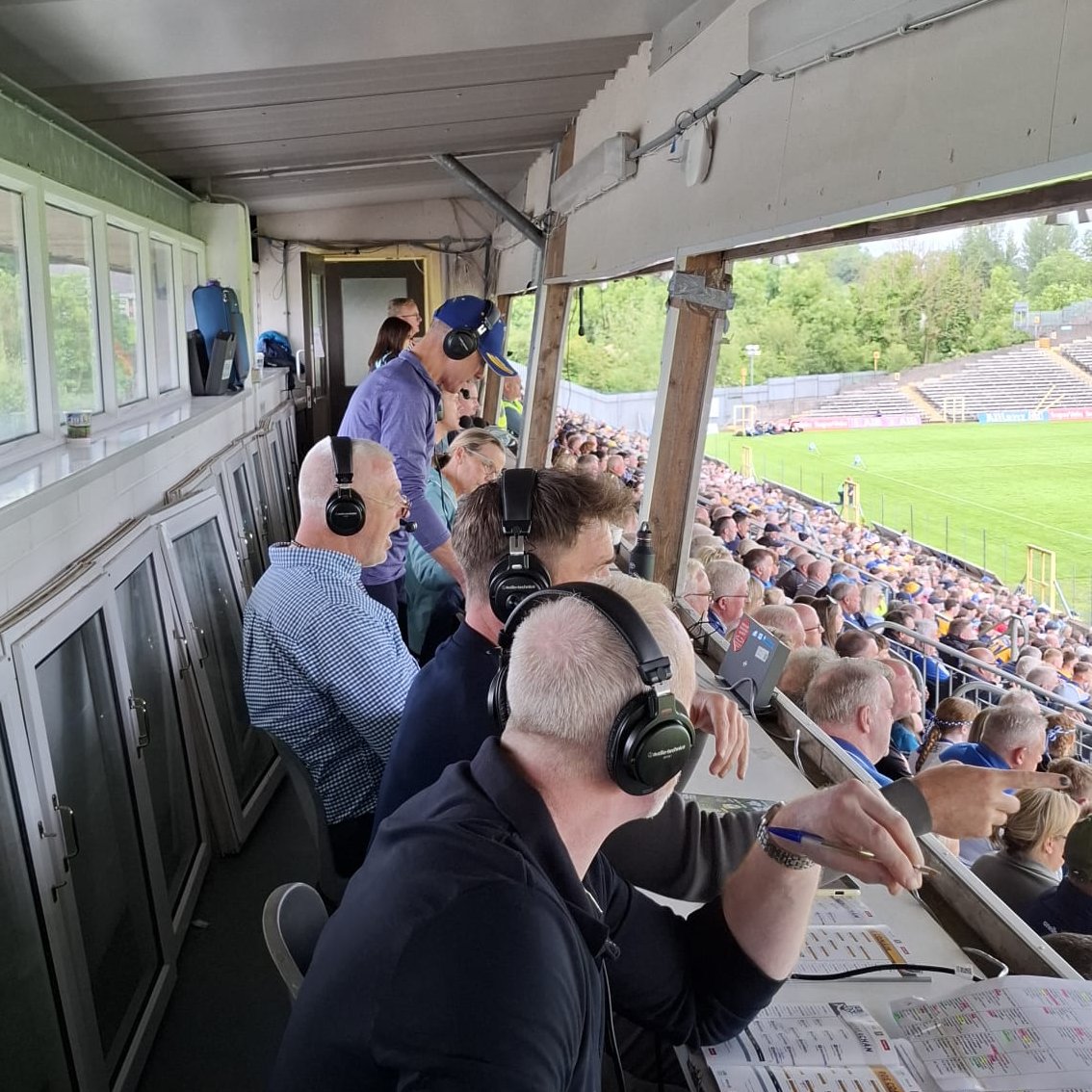 ShannonsideFM's tweet photo. Shannonside Northern Sound taking over the press box in Clones #GAA #MonRos
Follow Live https://t.co/xYl3V2KgrD https://t.co/CCgrdSuzwD