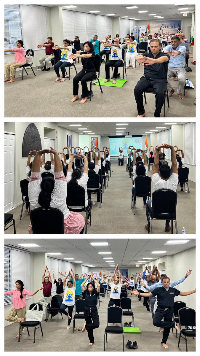 cgihou's tweet photo. The Consulate General of India, Houston, in collaboration with the Indian Doctors Association of Houston, successfully hosted an insightful discussion on "Yoga for Healthy Ageing" in celebration of the International Day of Yoga 2026.

In his opening remarks, Consul General D. C. Manjunath highlighted yoga as one of India's enduring gifts to the world, emphasizing its transformative role in promoting preventive healthcare, mental well-being, and healthy ageing. He underscored that yoga transcends age, culture, and borders, serving as a powerful tool for fostering holistic wellness and a healthier society.

Heartfelt appreciation to our esteemed panelists — Dr. Niral Patel, Dr. Deena Gandhi, Dr. Paresh Patel, Dr. Anitha Abraham, and Dr. Randeep Suneja — for sharing their valuable medical perspectives, and to Dr. Suparna Chhibber for expertly moderating the engaging discussion.

A special thanks to Dr. Anitha Vasisht for leading a refreshing and accessible Chair Yoga session following the panel discussion, demonstrating how yoga can be seamlessly integrated into daily life to support healthy ageing and overall well-being.

As we continue the celebrations of the International Day of Yoga 2026, we warmly invite everyone to join the flagship community Yoga event at Midtown Park, Houston, on 20 June at 6:00 PM.
Come together with family and friends to experience the many benefits of yoga and be part of this collective celebration of health, harmony, and well-being.

#InternationalDayofYoga #InternationalDayofYoga2026 #स्वस्थ_आयु_के_लिए_योग #YogaForHealthyAgeing #IDY #IDY2026 #Yoga365 #HarGharYoga #PMKeSaath #VandeYoga #GangotriSeGangasagar
@dcmanjunath