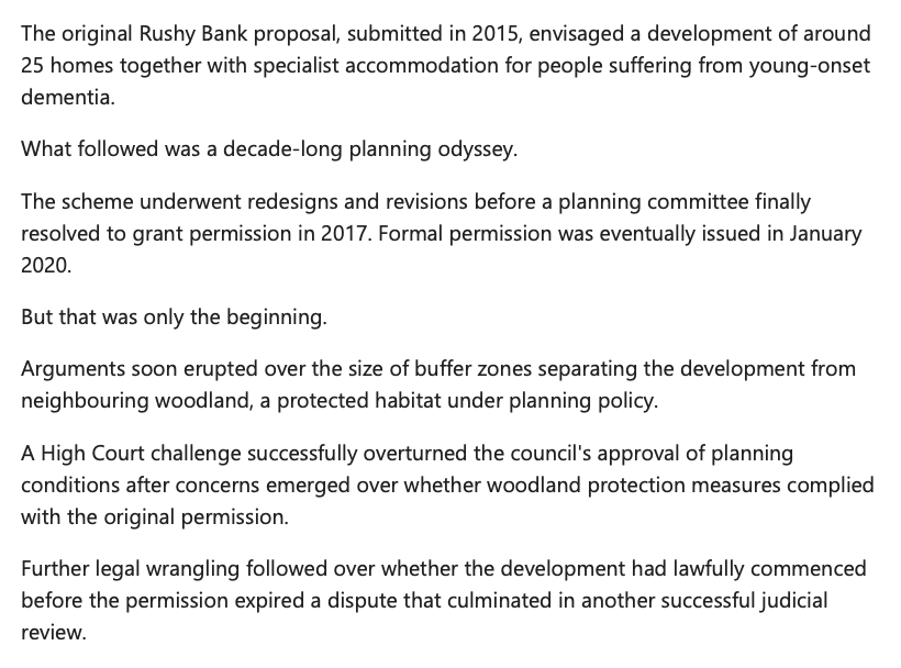 rcolvile's tweet photo. The UK planning system in microcosm - wealthy local campaigners in Cotswolds push through judicial review, even alleging breaches of Public Sector Equality Duty (topical!), just to block housing for year after year after year https://t.co/QtqjoOiPmN https://t.co/gcGeVMI81n