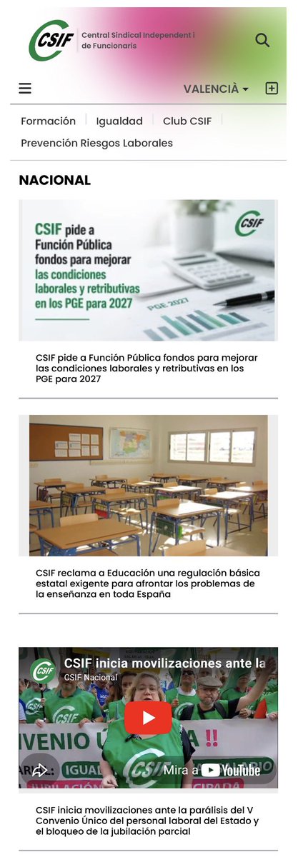 ramircalvo's tweet photo. En @CSIFEnsenanzaCV respecten tant la nostra llengua que la versió en valencià del seu web està en castellà. https://t.co/ZWY9tzoEC1