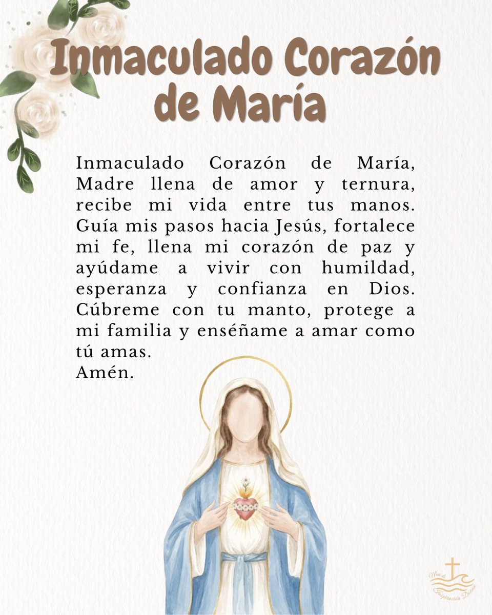 mar_deInsDivina's tweet photo. María Santísima, enséñanos a amar con un corazón puro y humilde, y a confiar siempre en Dios. Que tu Inmaculado Corazón sea nuestro refugio, nuestra esperanza y el camino que nos lleve a Jesús.🙏🏻🤍🌹 https://t.co/46ugsaUPe0