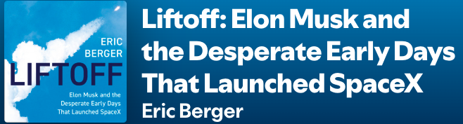 ash_stuart_'s tweet photo. If anyone is curious about SpaceX lately, I can heartily recommend Liftoff by Eric Berger, it's a thrilling and inspiring read! https://t.co/1FEHhoQ5nH