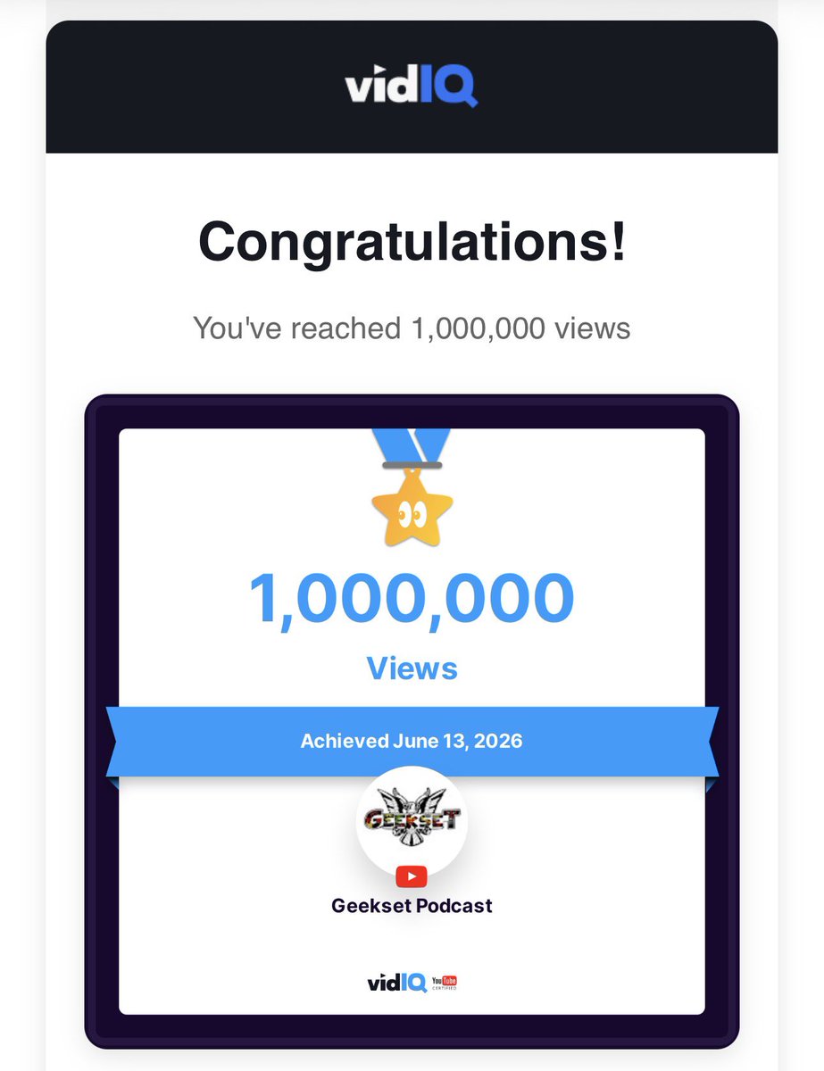 GeeksetPodcast's tweet photo. We built this brick by brick, viewer by viewer, video by video!!! Man super appreciate everyone who has appeared in the channel, watched a video, commented or shared! Next stop is them subscribers

Via @vidIQ #vidiq 

https://t.co/5aoGVkWJdN https://t.co/u5ngNwvHHj