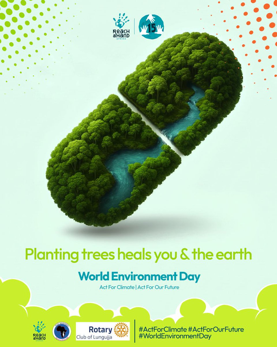reachahand's tweet photo. Nature gives us some of life’s greatest essentials clean air, water, healing, and hope for the future. Let’s protect it the same way it protects us. Plant a tree. Take climate action. Act for our future.
#WorldEnvironmentDay #ActForClimate #ActForOurFuture #ReachAHandAfrica https://t.co/p0Ub8jGCWq