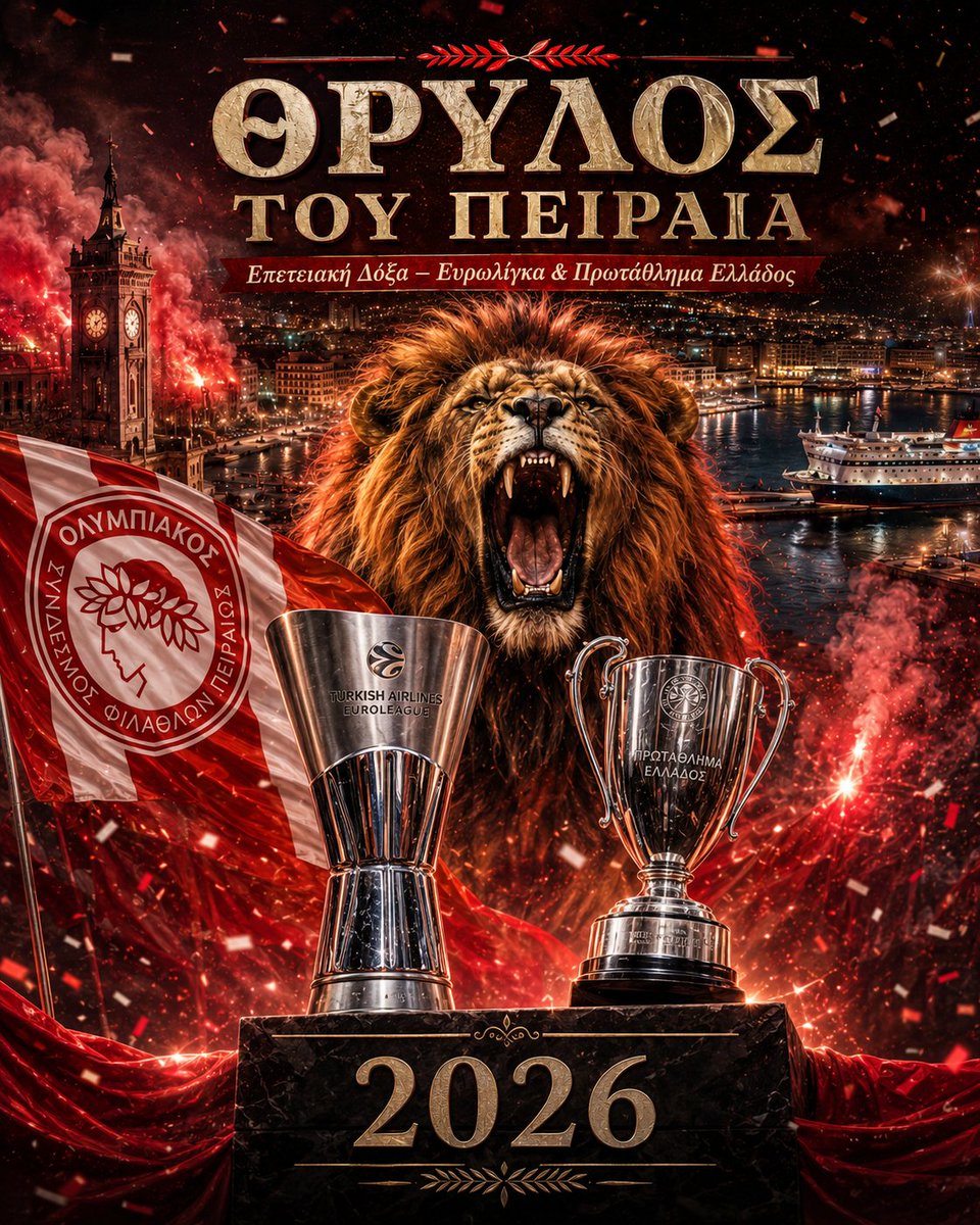 antreasvou's tweet photo. Πανάξια εκεί που ανήκει! 
Στη κορυφή Ελλάδος &amp; Ευρώπης! 
Έπεται συνέχειας! #OlympiacosBC https://t.co/tAurnL0yKX