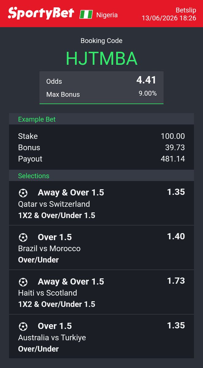 Halftimebetz's tweet photo. World cup bet https://t.co/f38rMP14xC
