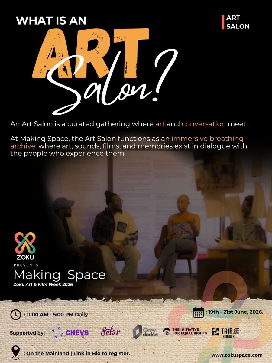 zokuspace's tweet photo. We've gathered a collection of works we think are worth spending time with.
Over three days, the Art Salon will be open for you to experience.
Some of the works shown by: 

Register here: https://t.co/poya8ir310

#zokuspace #artsaloninlagos #pride2026 https://t.co/k6F63hQn6h