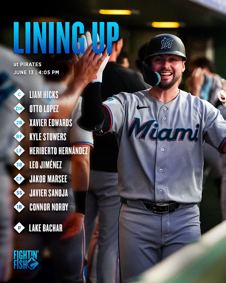 Marlins's tweet photo. Round two in Pittsburgh.

📺: https://t.co/pMAEOPHNJ8
👂: @MarlinsRadio, @radiomambi710, @1043wqam 
⏰: 4:05 PM ET

#FightinFish https://t.co/Rhvraz5PMQ
