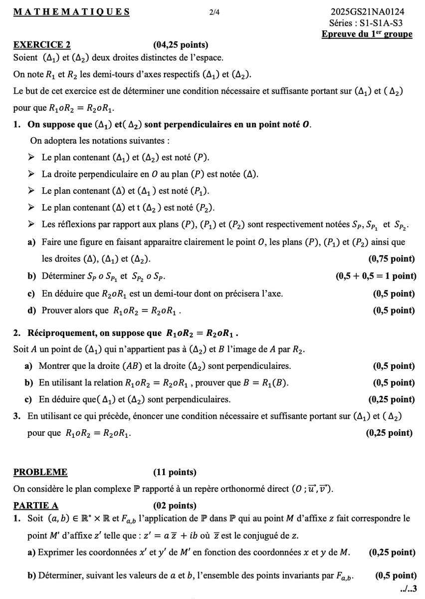 feineran's tweet photo. @ModuloHaine Le sujet de maths 2025 du Sénégal série S1. Source: https://t.co/744tf0y2p6 https://t.co/bPf897Gkcf