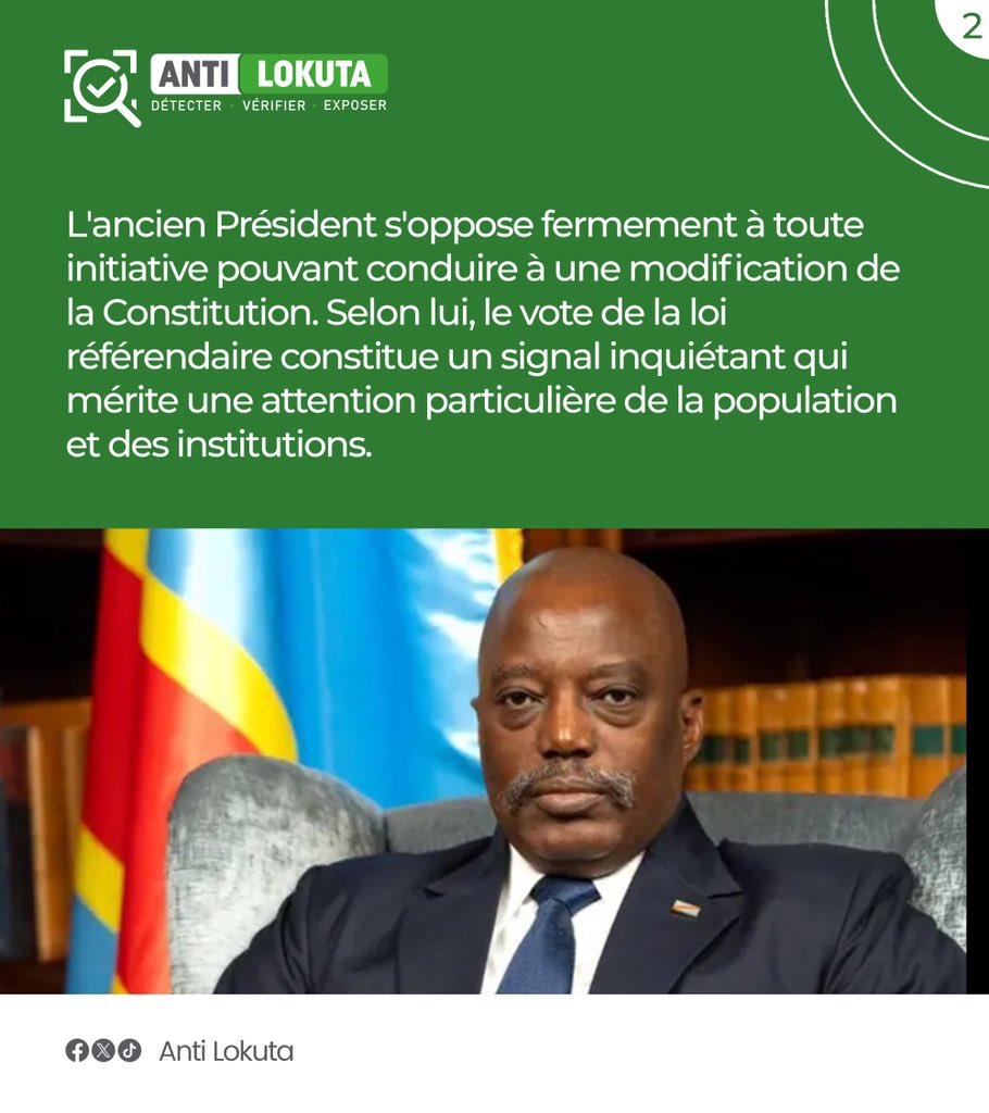 LokutaAnti's tweet photo. Ce qu'il faut retenir du message
officiel de @JKabilaKabange1 après la confirmation de l'authenticité de son communiqué du 11 juin 2026. https://t.co/RACWEMy4yT