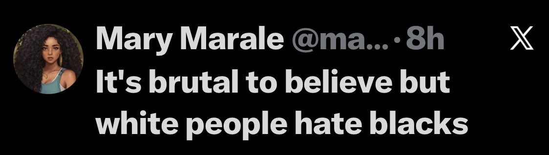 WhiteGirl1776's tweet photo. It’s brutal alright- brutal that Blacks (13% of the population) have spent decades slaughtering Whites at 10-20x the rate the other way, racking up over 50% of murders year after year.

Your community cheers the killers (BLM riots, ‘pigs in a blanket,’ dancing in the streets after White victims), while the rest make excuses and stay silent.

That’s the real hate, and why zero fucks remain. 

Get used to it.
