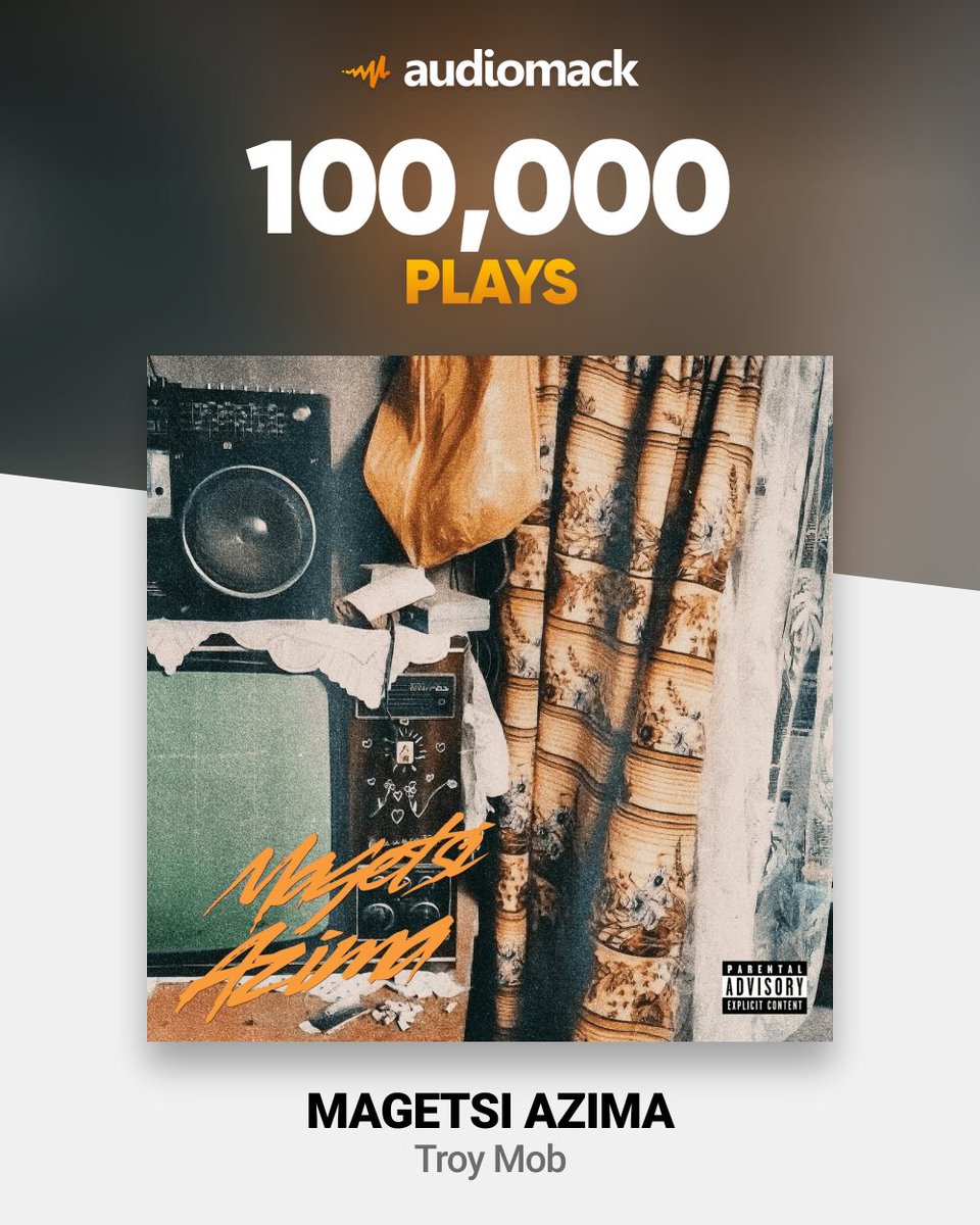 troymob_285's tweet photo. 100K Plays For Magetsi Azima On @audiomack, Time We Drop The Music Video!
https://t.co/0pyalJhsAD
#MagetsiAzima #Audiomack @audiomackafrica https://t.co/FqbAhwL4SR