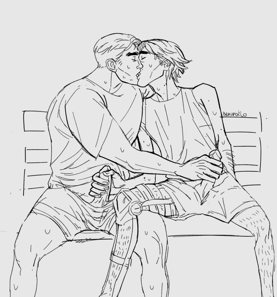 sexuapollo's tweet photo. on a park bench no less #jayvik https://t.co/nlzy69LvM6