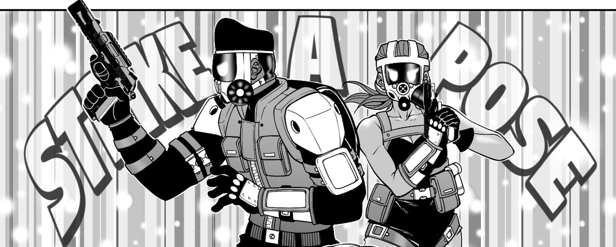 AbnormalShift's tweet photo. Mule and Novy finally got a fun assignment to test the new combat suits that ZAP may be getting! 

Me and @DeadWords17 were discussing updating the guard uniforms to this in an upcoming chapter. What do you all think about them? https://t.co/LiQvJuhMyf