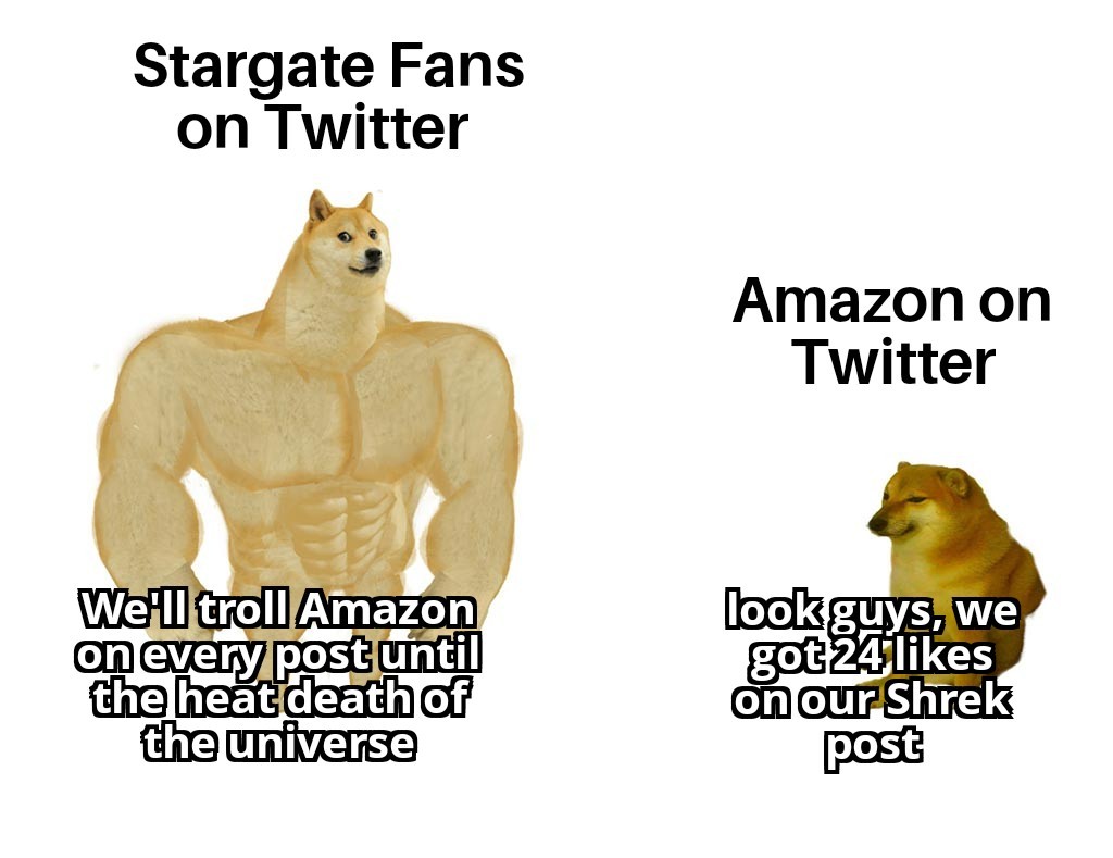 Jack2LOneill's tweet photo. Still no word from @AmazonMGMStudio on Stargate coming back so we'll just need to remind them we aren't going anywhere.

It's been nearly 20 years since SG1 went off the air....we have patience... https://t.co/IjQwxSoYQB