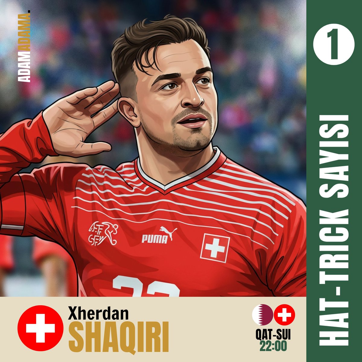 adamadamagame's tweet photo. Katar tarihinin ilk ve tek golünü atan Muntari, 3 farklı Dünya Kupası'nda gol sevinci yaşayan efsane Shaqiri.. 🇶🇦🇨🇭

Günün ilk maçı Katar - İsviçre maçını beklerken heyecanı Adam Adama ile ikiye katla!

Dünya Kupası heyecanını Adam Adama Online 1v1 Kart Oyunu ile ikiye katlamak için profildeki linke tıkla, yüzlerce çevrimiçi oyuncuyla kapış! Tamamen ücretsiz, üyelik gerekmez.