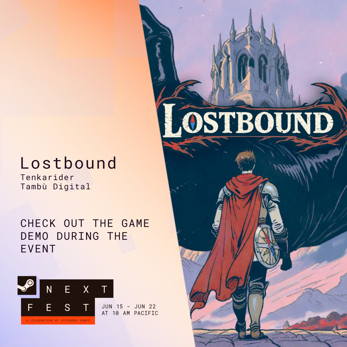 tambudigital's tweet photo. Tambù Digital is part of the Steam Next Fest with two videogames!
https://t.co/WR0fF5fbER
👁️You can try the game demos during the event.
#indiegame #steamnextfest #lostbound #indiedev #dragndungeon #screenshotsaturday https://t.co/lCtDaw80u4