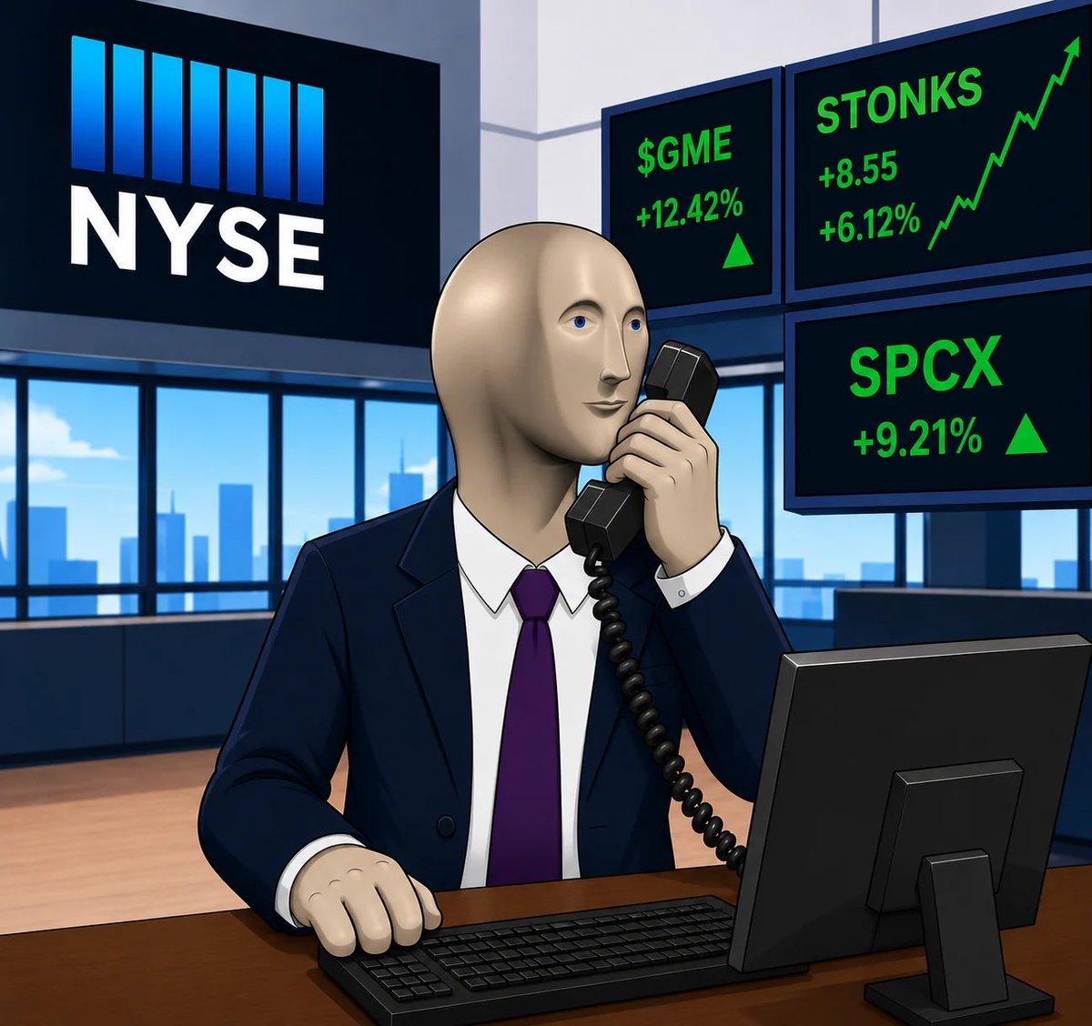 MemeMan_CTO's tweet photo. helo NYSE.

i wud like more stonks. https://t.co/AHTFMMhU7q