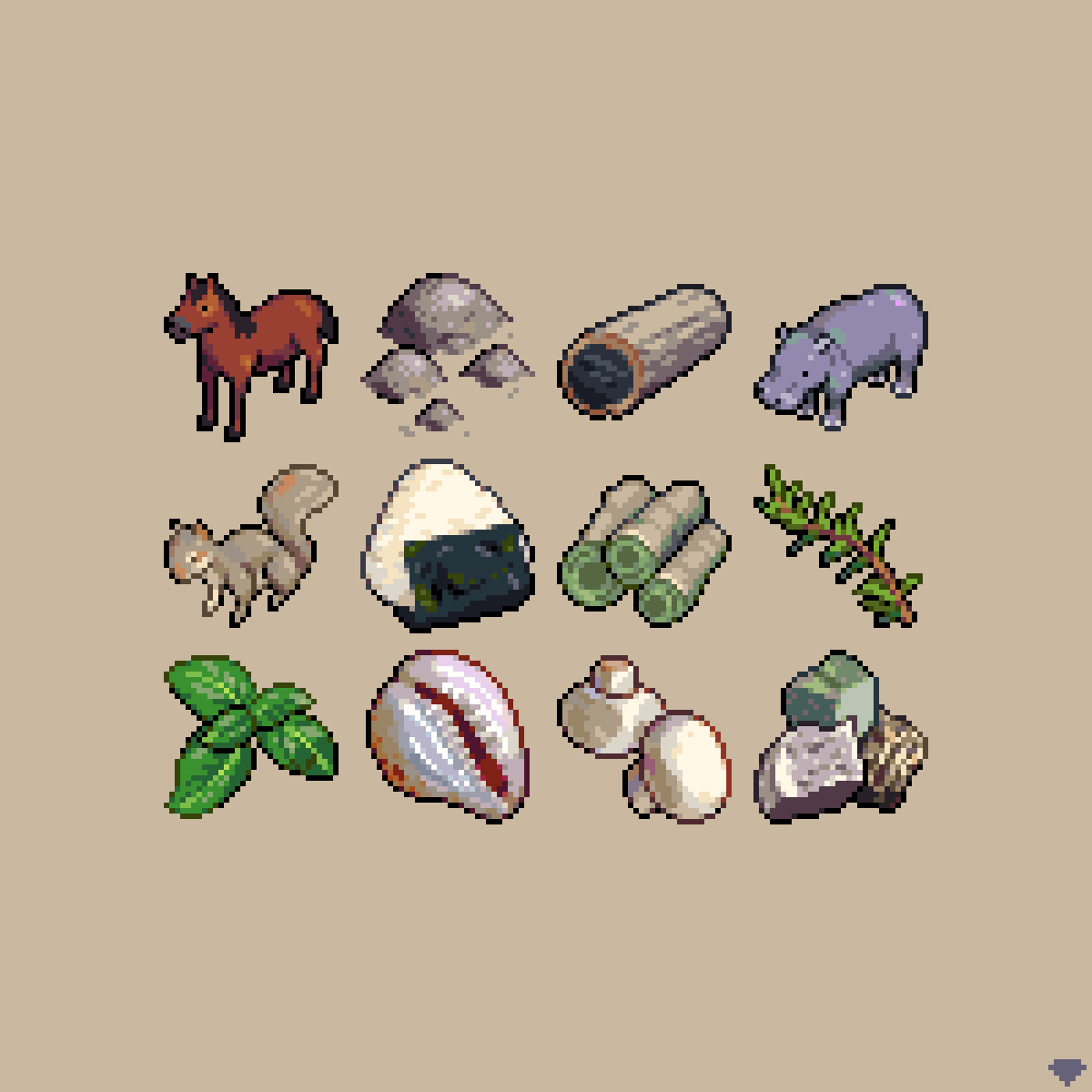 mirrutatep's tweet photo. I got back into making new 32px icons- here is a mix of completely new ones and a few older ones I wanted to resprite

#pixelart https://t.co/wldoO8qyTu