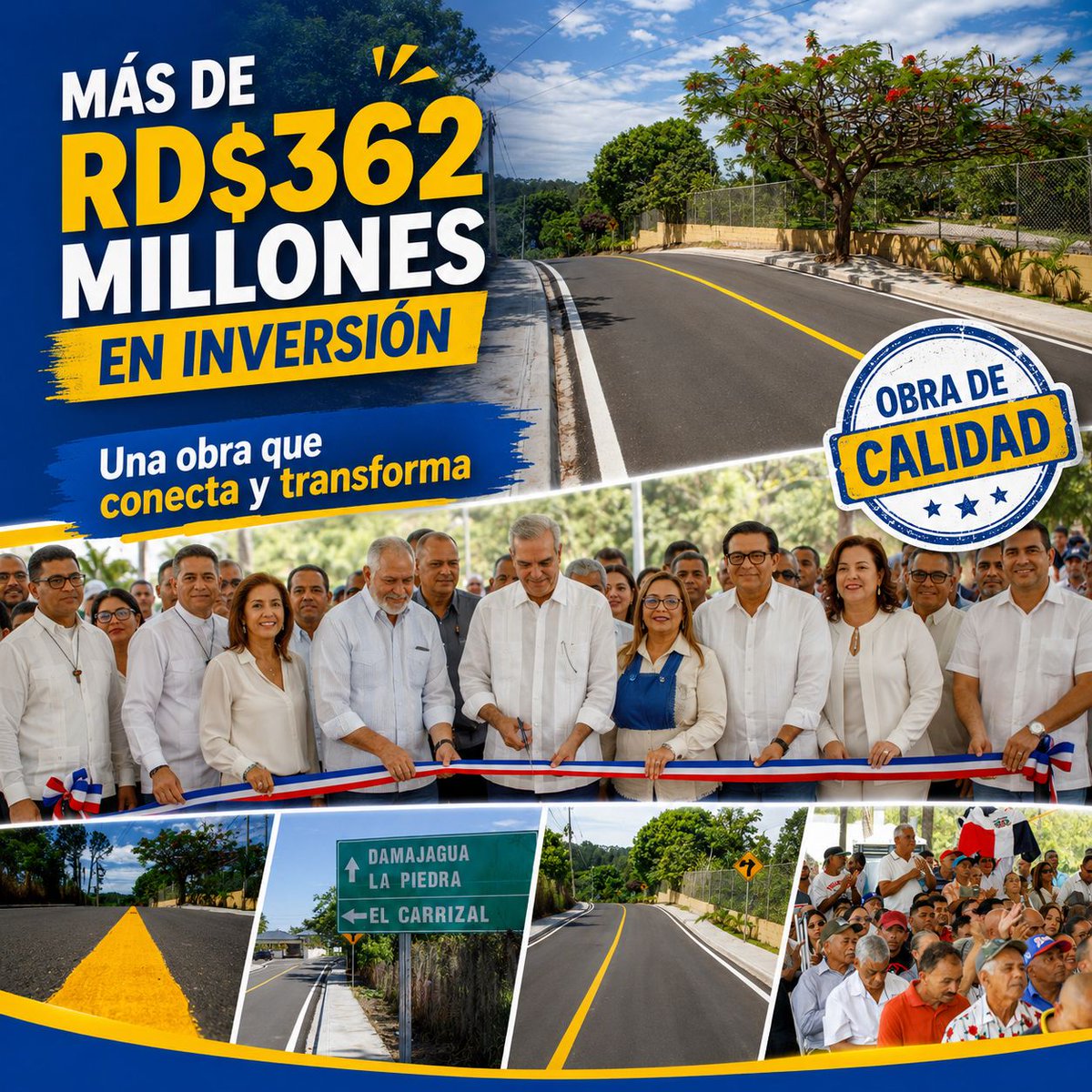 Dannycabrera602's tweet photo. Administrador de @EGEHIDRD, Rafael Salazar, destacó que gracias a la gestión de @luisabinader ya van más de 200 km de calles en la Sierra. Con esta nueva carretera se conecta a comunidades olvidadas por décadas y se propone un plan de ordenamiento territorial. #ElCambioSeSiente https://t.co/DFPTSEC4oy