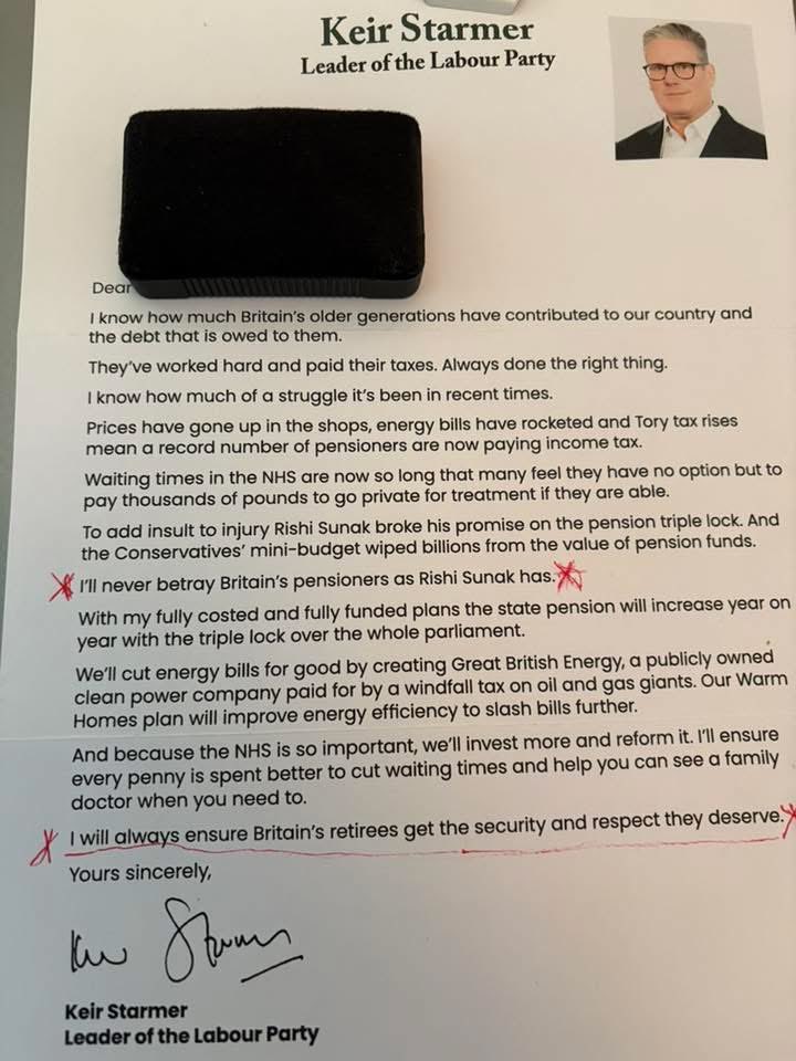 50sWOWPembsCarm's tweet photo. Open Letter to @Keir_Starmer - You Promised Pensioners Respect! It’s time to put the @UKLabour evidence based compensation framework for #50swomen #WASPI back on the table! @DailyMirror @tenbyobserver @Daily_Express @bbclaurak @RLong_Bailey @johnmcdonnellMP @premnsikka https://t.co/qNCLYIDYVt