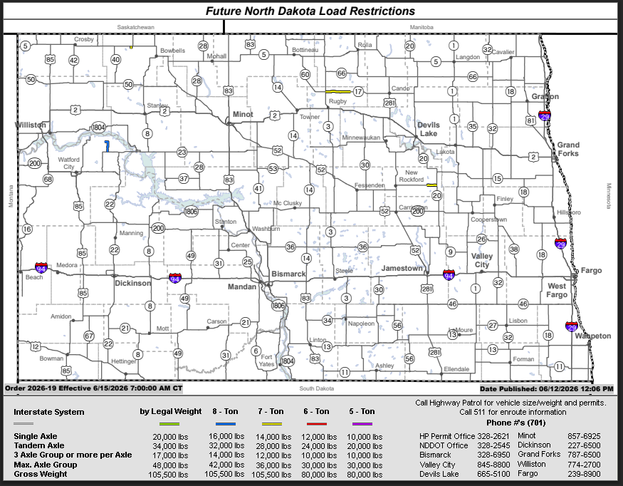 NDPermits's tweet photo. New map going into effect Monday, June 15th. #NDPermits https://t.co/FzTOhYyi5G