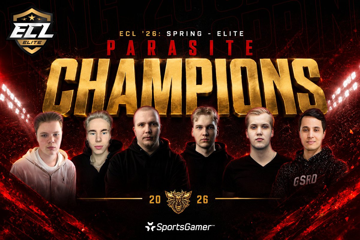 SportsGamerGG's tweet photo. 🏆 Dominant. Decisive. CHAMPIONS. 🐝

@ParasiteNHL swept their way through the Finals and they are your #ECL26Spring Elite champions!

@X_Easy_X @jxrska @Teemuyy @Beniittto @KingOfApes_ @FINSeRe — congratulations to the whole squad! 🎉

#eHockey #NHL26 https://t.co/yCxLZ8cLy8