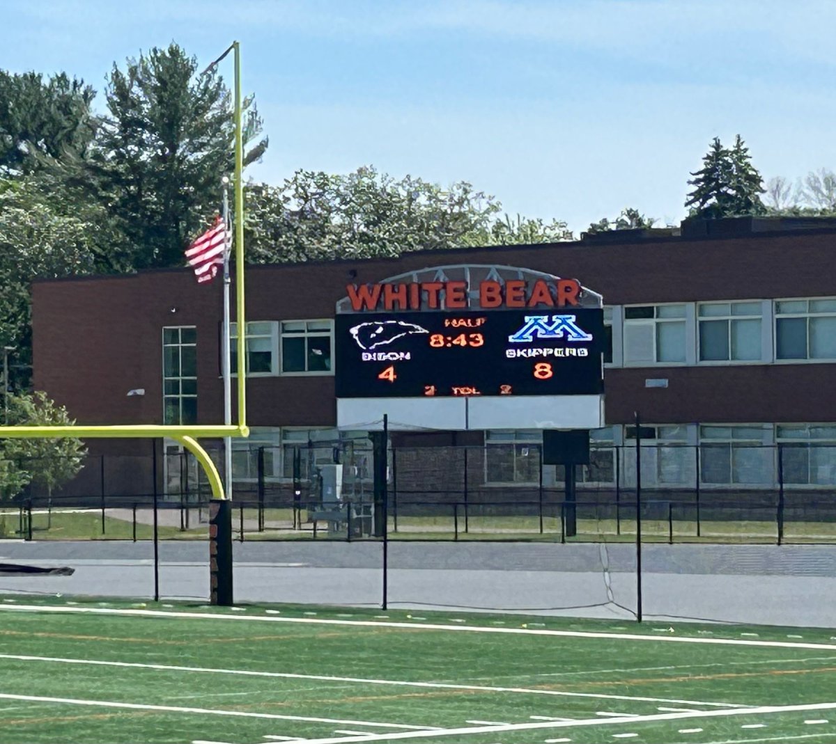BHSBison's tweet photo. Tonka leads the Bison 8-4 at halftime. Here we go Bison! #Driveon #B1 https://t.co/t2zEPO4JVf