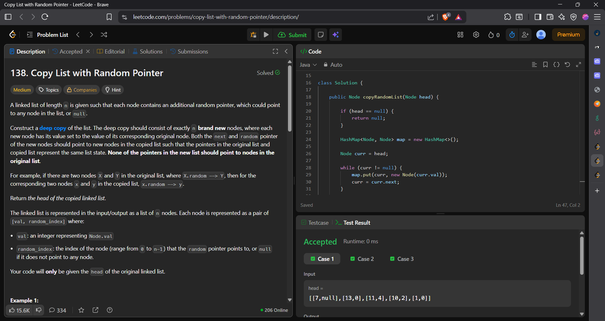 AdityaPawar71's tweet photo. Day 13/45 #SDESheetChallenge 🚀

✅ Rotate a Linked List
✅ Clone a Linked List with Random Pointer
✅ LC 15 - 3 Sum
Learned pointer manipulation, deep copying linked lists, and the Two Pointer approach for 3 Sum.
@striver_79 @takeUforward_ 
#DSA #LeetCode #LinkedList https://t.co/vuJJacDe3U