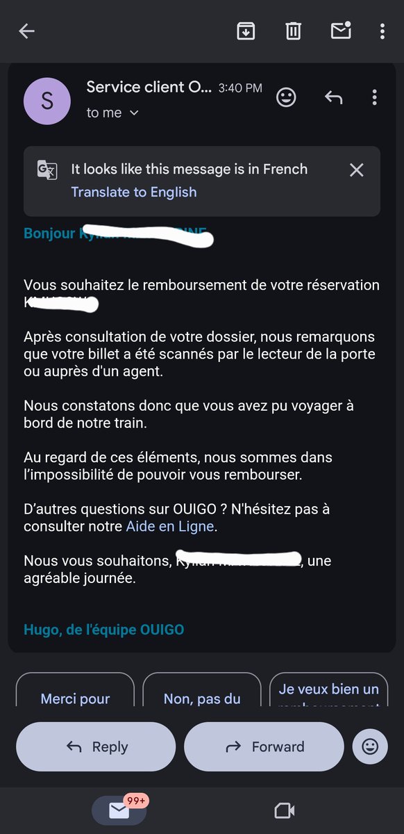 kylmthe's tweet photo. #SNCFVoyageurs sauf erreur de ma part je suis toujours a Paris, après il est sûrement possible que j'ai des clones vu que c'est biologiquement faisable https://t.co/GM80KpLr67