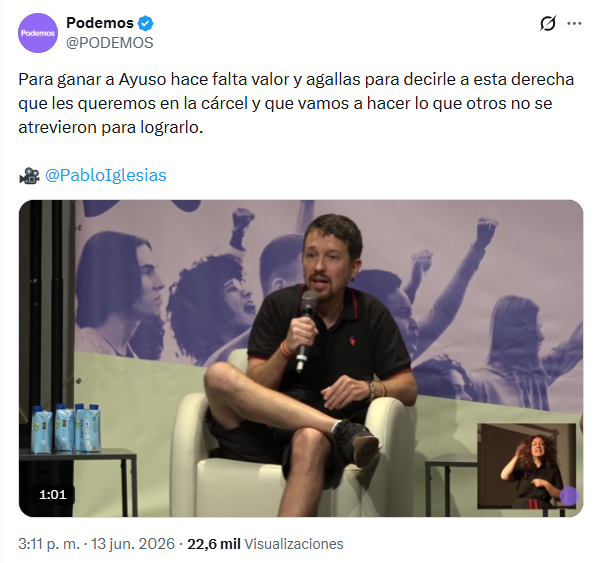 JMASPASC's tweet photo. Al menos este chifalgaitas con patas de mesita de Ikea no esconde lo que ha pretendido siempre: meternos a todos en la cárcel. https://t.co/9ci58mE2pO
