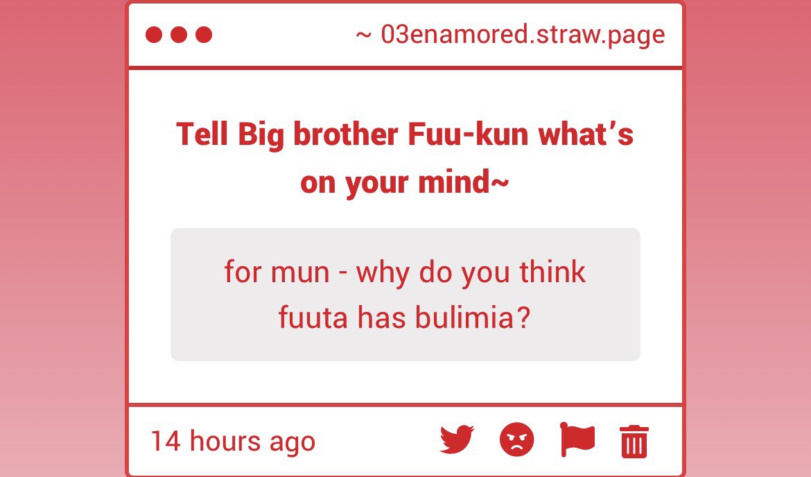 03ENAMORED's tweet photo. ⭐️/ i like to hc canon fuu as having an ed cuz of implied poor self image (conventionally unnattractive features + always wears a facemask and baggy clothes) and shimod came up with bp 06fuu cuz of canon mahiru’s cake/rats metaphor https://t.co/NCtWXAz9Os
