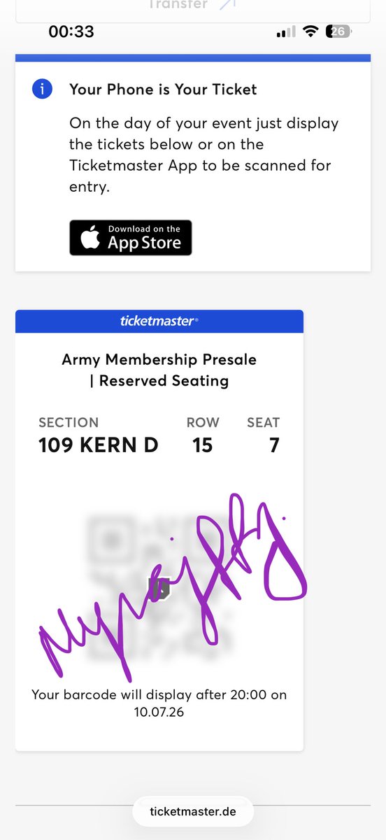 MyraJffry's tweet photo. @luvxjjeon Hi! I have 1 ticket for d2 munich.

RTS: im going to both london shows so i no longer needed this ticket

Lmk if you’re interested xx https://t.co/wfrfttda1O