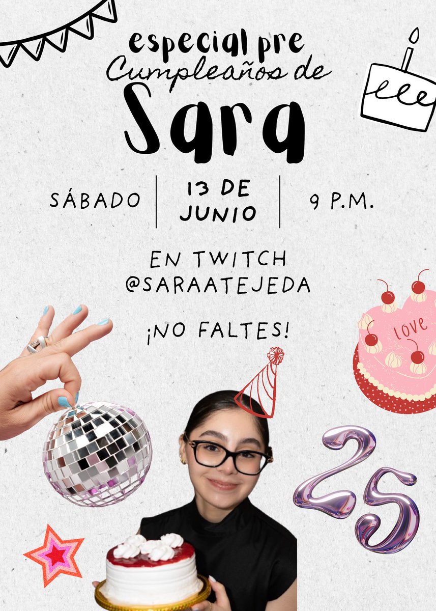 saraatejeda14's tweet photo. 🥳ESPECIAL PRE CUMPLEAÑOS🥳
nos vemos al rato a las 9 pm CDMX en 👇🏻
https://t.co/cgTgV3300C 
los esperooo!🫶🏻 https://t.co/VdPux0uyQu